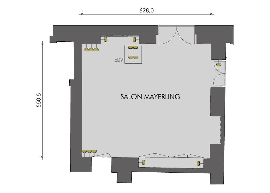 Plan Salon Mayerling im luxuriösen Hotel Sacher Wien