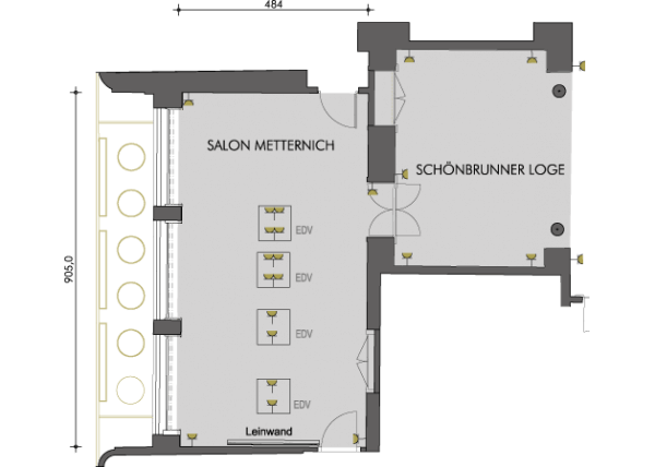 Plan Salon Metternich im luxuriösen Hotel Sacher Wien