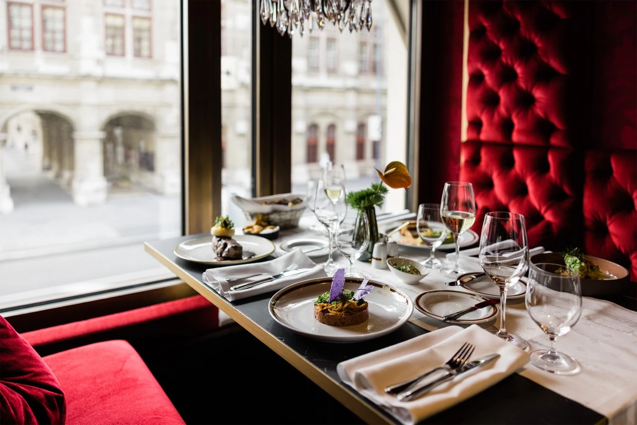 Luxurious Café Bel Étage in the well-known Sacher Hotel Vienna