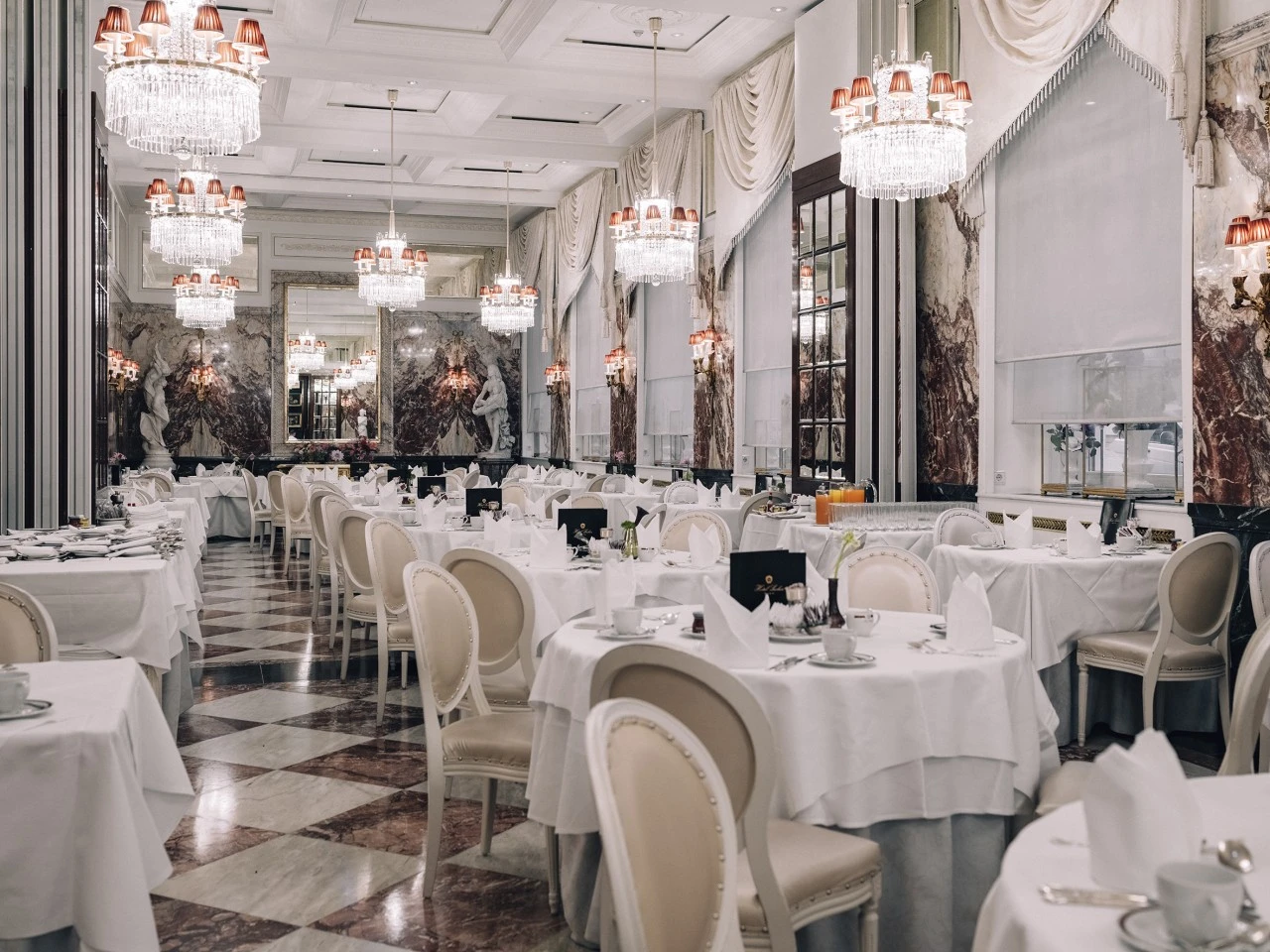 Luxurious Marmorsaal of the famous Hotel Sacher Vienna