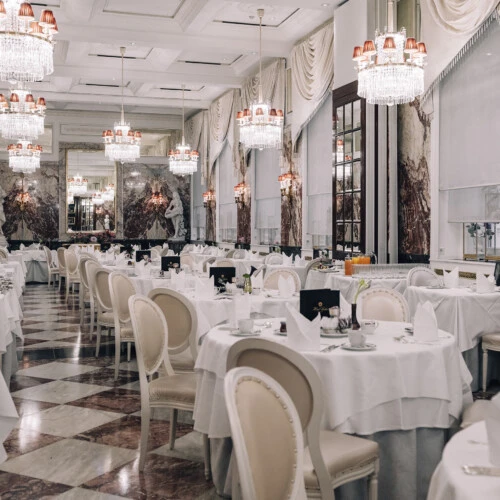 Luxurious Marmorsaal of the famous Hotel Sacher Vienna