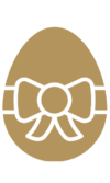 Easter egg in brown color with a bow white in the middle
