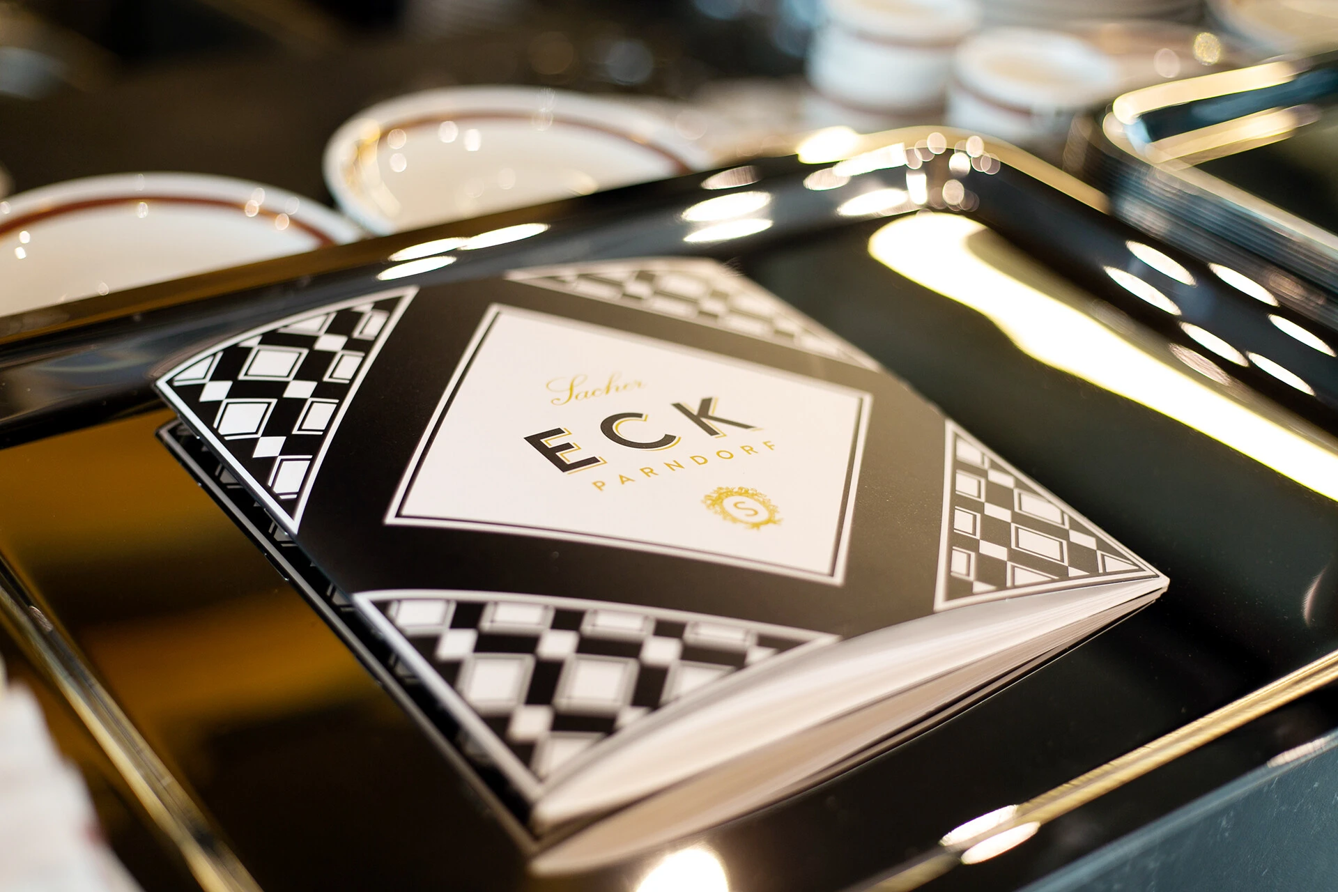 Close-up of the Sacher Eck Parndorf menu.