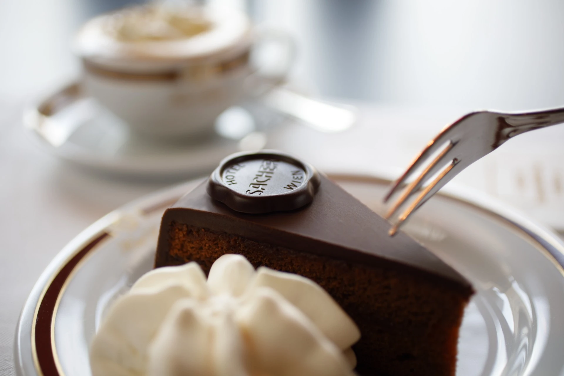 A slice of the Original Sacher-Torte.